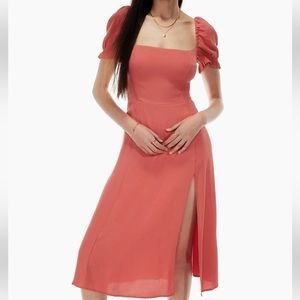 Aritzia Wilfred Fannie Dress in Warm Sienna Red